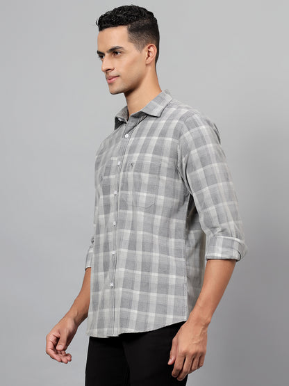 Casual Shirt for Men | Breathable & Soft with Color Fastness Regular Fit Spread Collar Neck Cotton Fabric Checkered Pattern