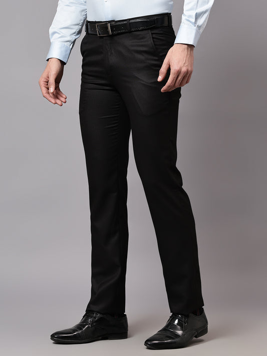 Formal Trouser for Men | Breathable & Soft with Color Fastness Regular Fit Terry Rayon Fabric Checkered Pattern Hook & Eye Closure