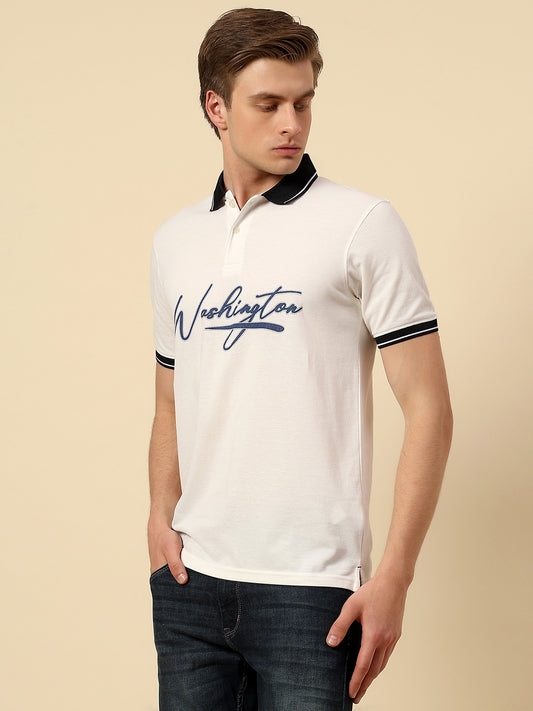 T-Shirt for Men | Breathable & Soft with Color Fastness Regular Fit Polo Neck Poly Cotton Fabric Printed Pattern