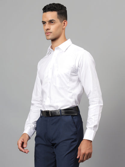 Formal Shirt for Men l Breathable & Soft with Color Fastness Regular Fit Spread Collar Neck Cotton Blend Fabric Solid Pattern