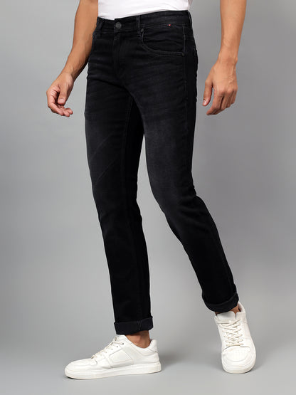 Denim Jeans for Men l Breathable & Soft with Color Fastness Ultra Narrow Fit Cotton Fabric Solid Pattern Button Closure