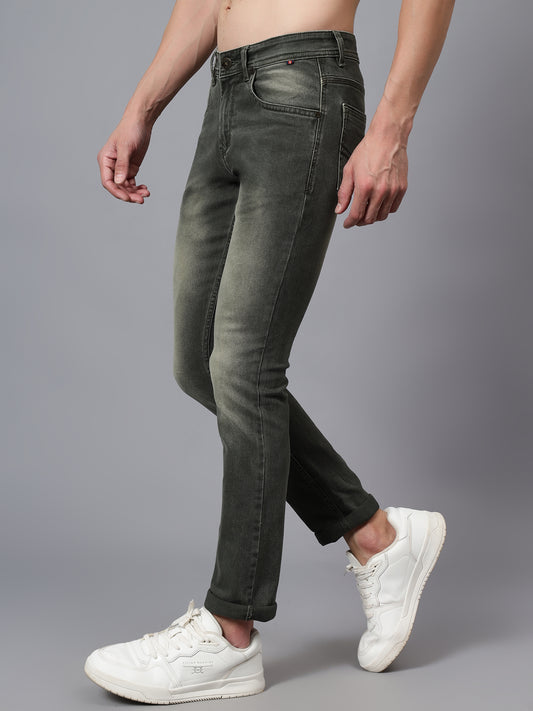 Denim Jeans for Men l Breathable & Soft with Color Fastness Ultra Narrow Fit Cotton Fabric Solid Pattern Button Closure
