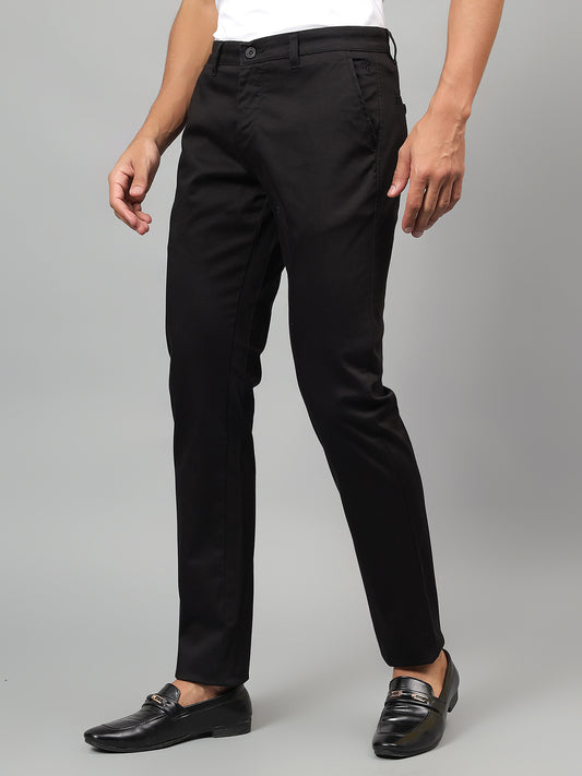 Casual Trouser for Men | Breathable & Soft with Color Fastness Regular Fit Cotton Blend Fabric Solid Pattern Button Closure