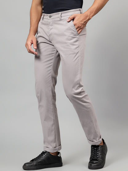 Casual Trouser for Men | Breathable & Soft with Color Fastness Regular Fit Cotton Blend Fabric Solid Pattern Button Closure