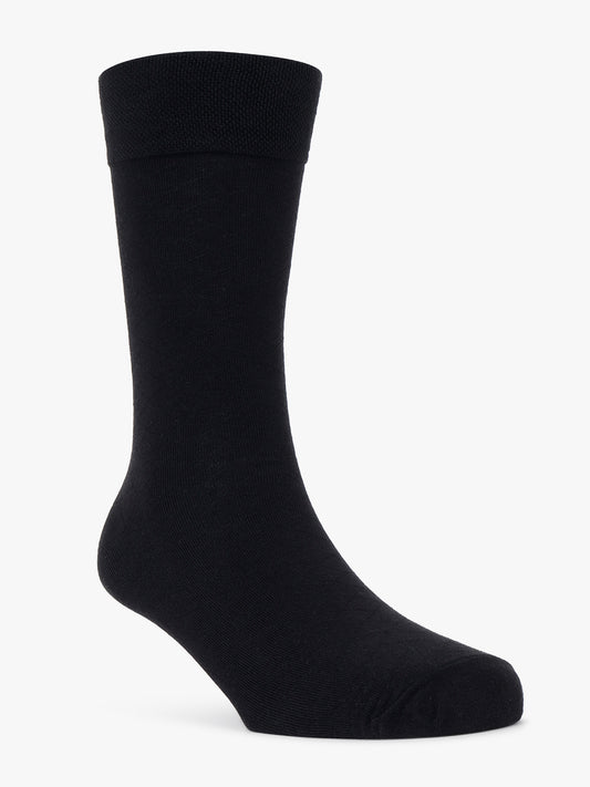 Men's Pack Of 5 Black Crew Length Solid Casual Socks