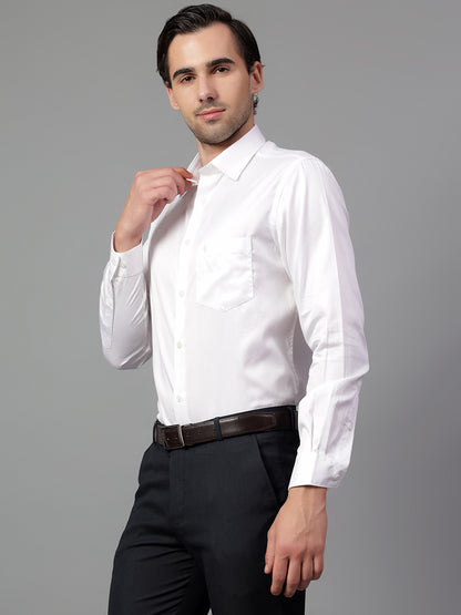 Formal Shirt for Men l Breathable & Soft with Color Fastness Regular Fit Spread Collar Neck Cotton Fabric Solid Pattern