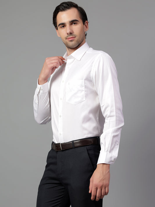 Formal Shirt for Men l Breathable & Soft with Color Fastness Regular Fit Spread Collar Neck Cotton Fabric Solid Pattern