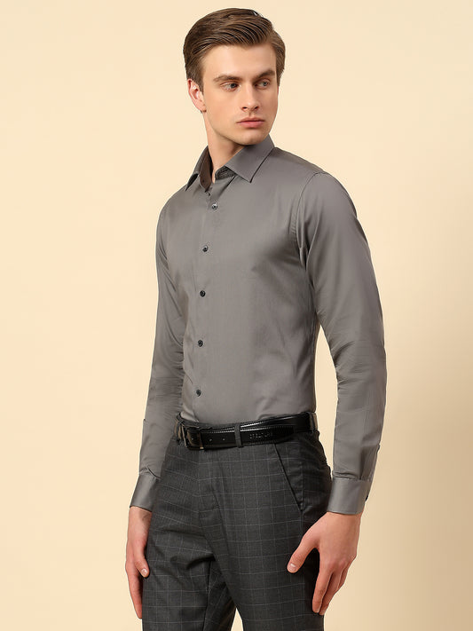 Shirt for Men | Breathable & Soft with Color Fastness Regular Fit Spread Collar Pure Cotton Fabric Solid Pattern