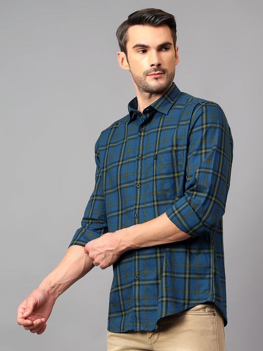 Casual Shirt for Men | Breathable & Soft with Color Fastness Regular Fit Spread Collar Neck Cotton Fabric Checkered Pattern