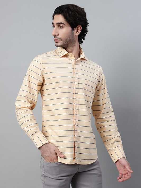 Casual Shirt for Men | Breathable & Soft with Color Fastness Regular Fit Spread Collar Neck Cotton Fabric Striped Pattern
