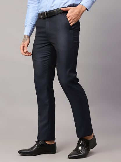 Men's Formal Flat front Navy Blue  Trousers