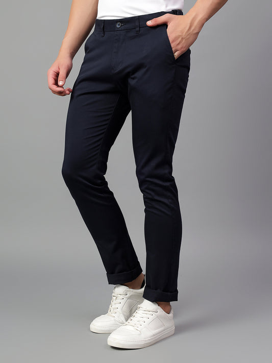 Casual Trouser for Men | Breathable & Soft with Color Fastness Regular Fit Cotton Blend Fabric Solid Pattern Button Closure