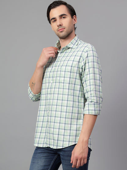 Casual Shirt for Men | Breathable & Soft with Color Fastness Regular Fit Spread Collar Neck Cotton Fabric Checkered Pattern