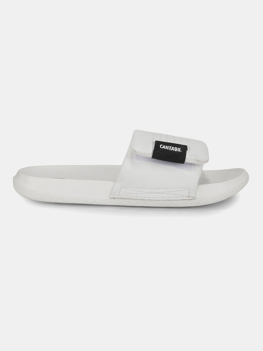 Men's White Colourblock Sliders