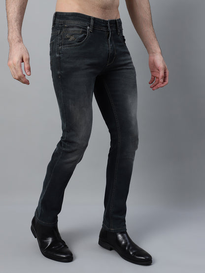 Denim Jeans for Men l Breathable & Soft with Color Fastness Ultra Narrow Fit Cotton Fabric Solid Pattern Button Closure
