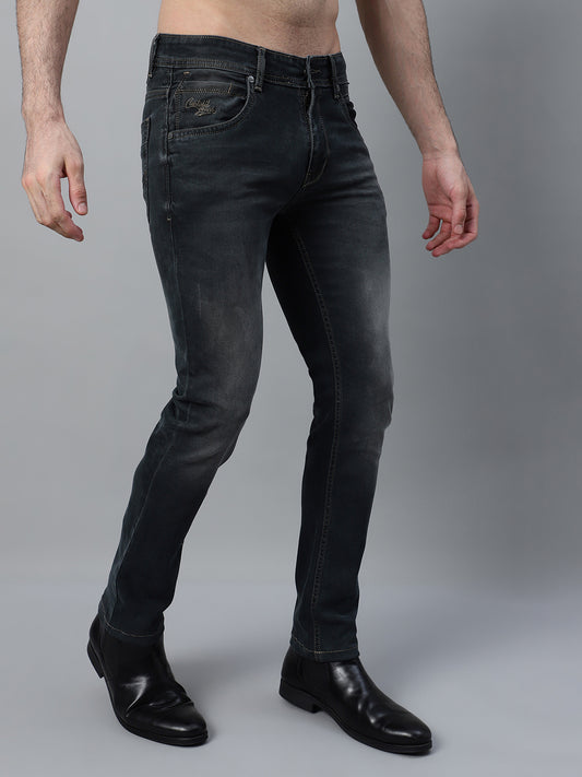 Denim Jeans for Men l Breathable & Soft with Color Fastness Ultra Narrow Fit Cotton Fabric Solid Pattern Button Closure