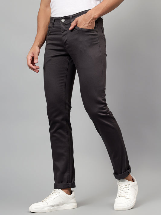 Casual Trouser for Men | Breathable & Soft with Color Fastness Regular Fit Cotton Blend Fabric Self Design Pattern Button Closure