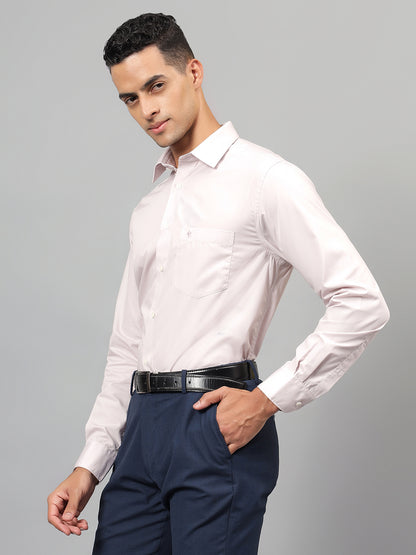 Formal Shirt for Men l Breathable & Soft with Color Fastness Regular Fit Spread Collar Neck Cotton Blend Fabric Solid Pattern