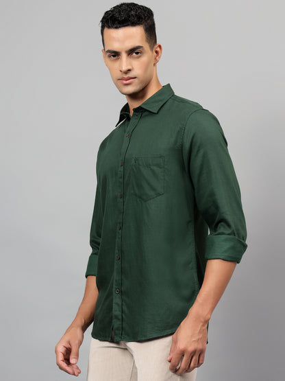 Casual Shirt for Men | Breathable & Soft with Color Fastness Regular Fit Spread Collar Neck Cotton Blend Fabric Solid Pattern