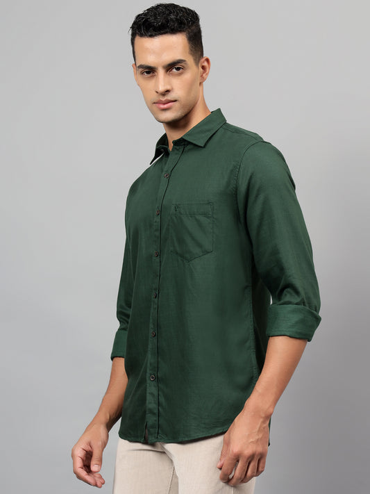 Casual Shirt for Men | Breathable & Soft with Color Fastness Regular Fit Spread Collar Neck Cotton Blend Fabric Solid Pattern