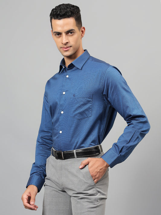 Formal Shirt for Men l Breathable & Soft with Color Fastness Regular Fit Spread Collar Neck Giza Cotton Fabric Solid Pattern