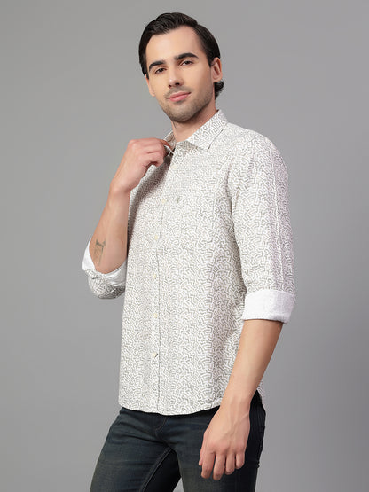 Casual Shirt for Men | Breathable & Soft with Color Fastness Regular Fit Spread Collar Neck Cotton Fabric Printed Pattern