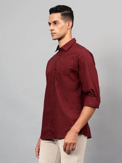 Casual Shirt for Men | Breathable & Soft with Color Fastness Regular Fit Spread Collar Neck Cotton Fabric Solid Pattern