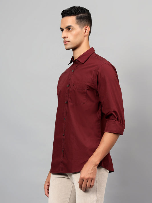 Casual Shirt for Men | Breathable & Soft with Color Fastness Regular Fit Spread Collar Neck Cotton Fabric Solid Pattern