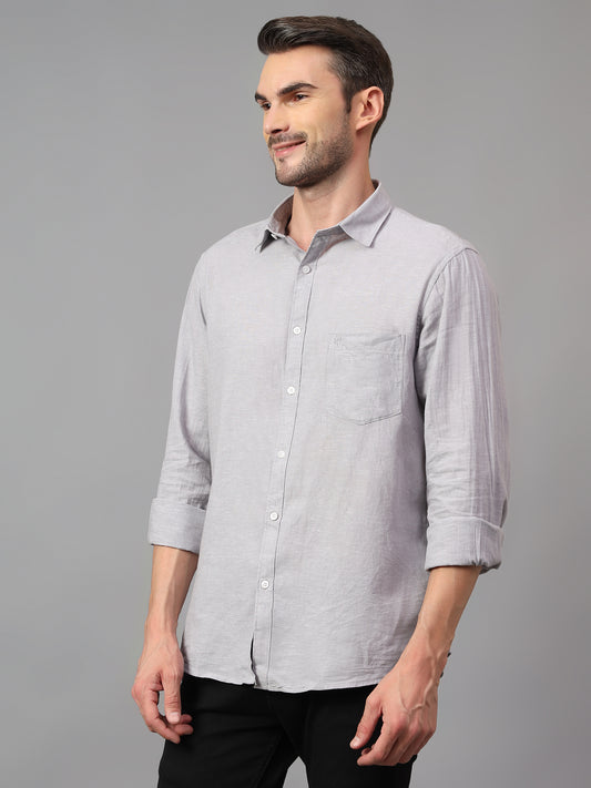 Casual Shirt for Men | Breathable & Soft with Color Fastness Regular Fit Spread Collar Neck Cotton Fabric Solid Pattern
