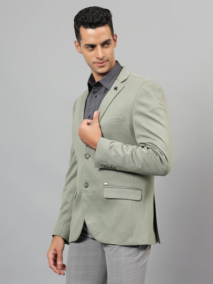 Blazer for Men | Premium Casual Blazer Slim Fit Notched Collar Terry Rayon Fabric Solid Pattern