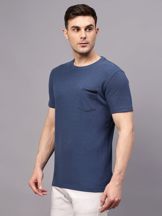 T-Shirt for Men | Breathable & Soft with Color Fastness Regular Fit Round Neck Poly Cotton Fabric Solid Pattern