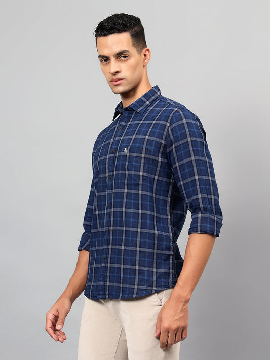 Casual Shirt for Men | Breathable & Soft with Color Fastness Regular Fit Spread Collar Neck Cotton Fabric Checkered Pattern