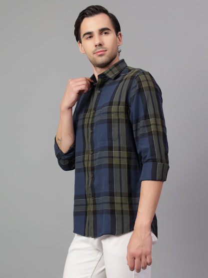 Casual Shirt for Men | Breathable & Soft with Color Fastness Regular Fit Spread Collar Neck Cotton Fabric Checkered Pattern