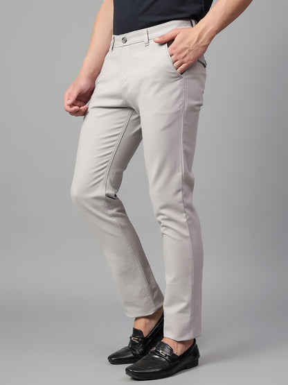 Casual Trouser for Men | Breathable & Soft with Color Fastness Regular Fit Cotton Blend Fabric Solid Pattern Button Closure