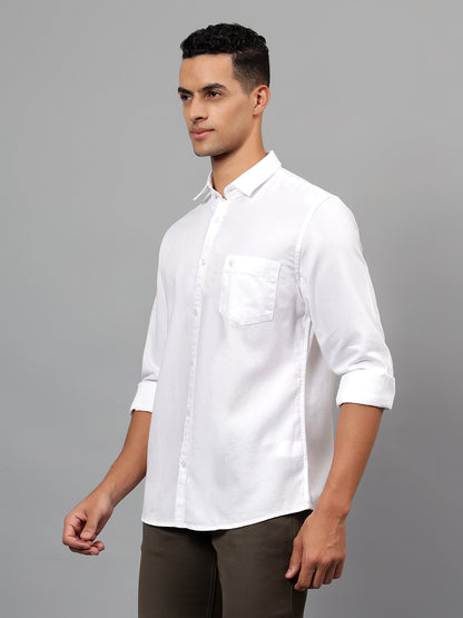 Casual Shirt for Men | Breathable & Soft with Color Fastness Regular Fit Spread Collar Neck Cotton Fabric Self Design Pattern