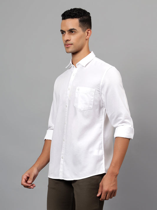 Casual Shirt for Men | Breathable & Soft with Color Fastness Regular Fit Spread Collar Neck Cotton Fabric Self Design Pattern