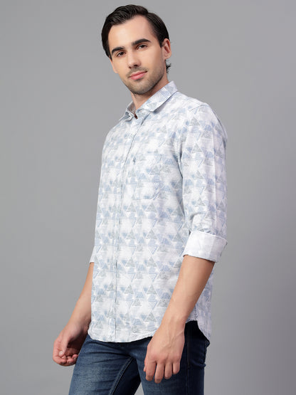Casual Shirt for Men | Breathable & Soft with Color Fastness Regular Fit Spread Collar Neck Viscose Fabric Printed Pattern