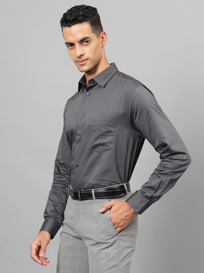 Formal Shirt for Men l Breathable & Soft with Color Fastness Regular Fit Spread Collar Neck Giza Cotton Fabric Self Design Pattern