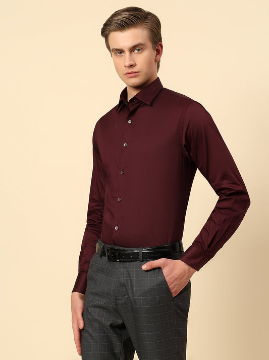 Shirt for Men | Breathable & Soft with Color Fastness Regular Fit Spread Collar Pure Cotton Fabric Solid Pattern
