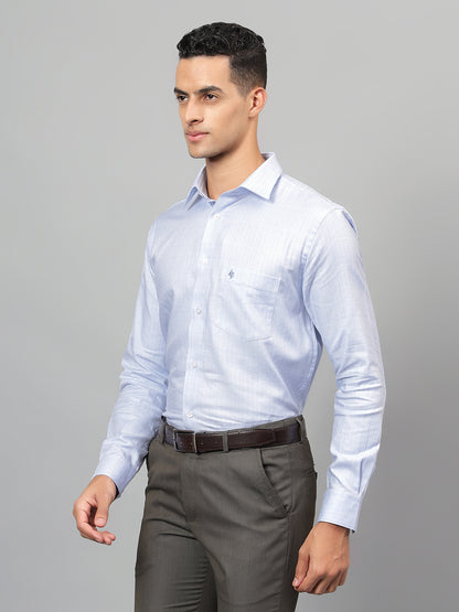 Formal Shirt for Men l Breathable & Soft with Color Fastness Regular Fit Spread Collar Neck Cotton Fabric Self Design Pattern