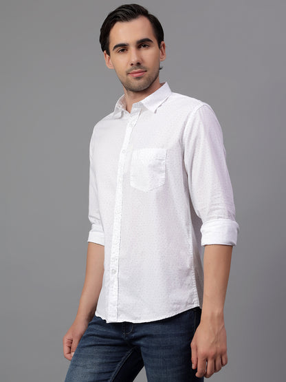 Casual Shirt for Men | Breathable & Soft with Color Fastness Regular Fit Spread Collar Neck Cotton Fabric Printed Pattern