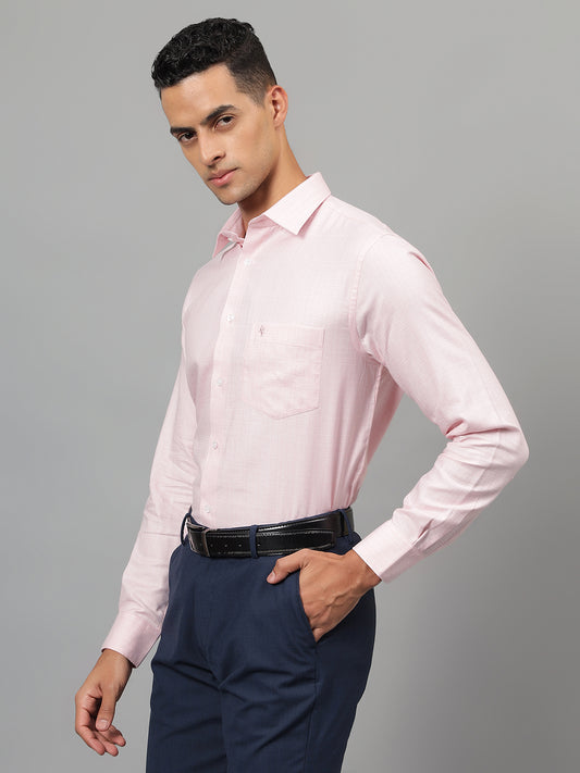 Formal Shirt for Men l Breathable & Soft with Color Fastness Regular Fit Spread Collar Neck Cotton Fabric Self Design Pattern