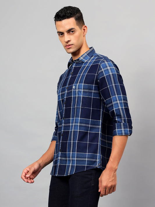 Casual Shirt for Men | Breathable & Soft with Color Fastness Regular Fit Spread Collar Neck Cotton Fabric Checkered Pattern