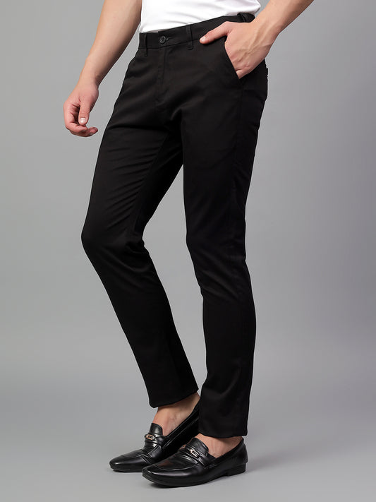 Casual Trouser for Men | Breathable & Soft with Color Fastness Regular Fit Cotton Blend Fabric Solid Pattern Button Closure
