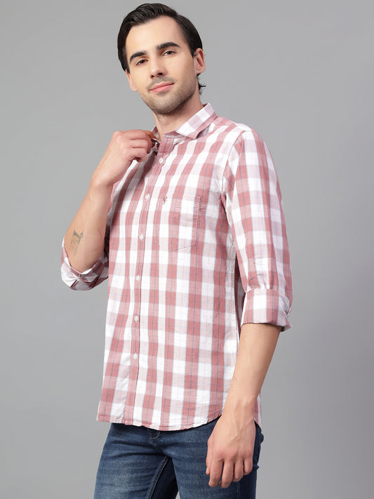 Casual Shirt for Men | Breathable & Soft with Color Fastness Regular Fit Spread Collar Neck Cotton Fabric Checkered Pattern