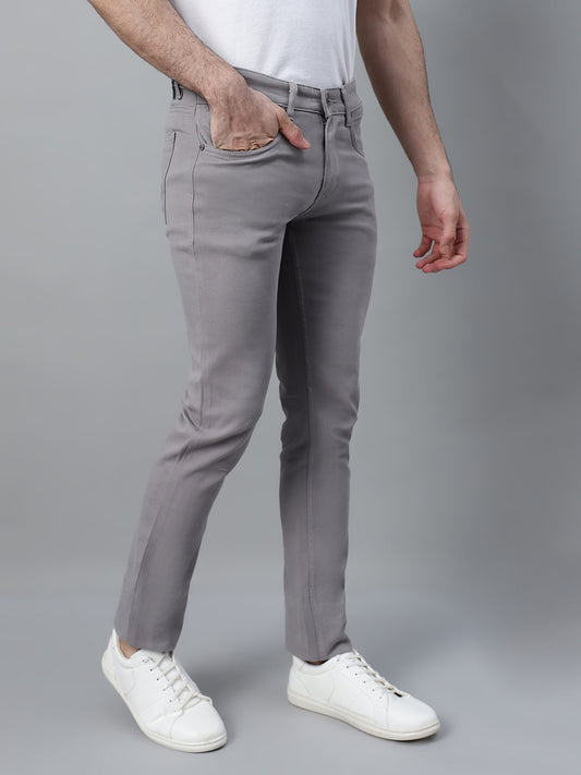 Men's Casual Flat front Light Grey  Trousers