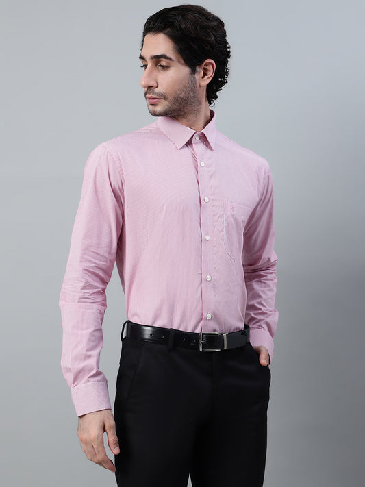 Formal Shirt for Men l Breathable & Soft with Color Fastness Regular Fit Spread Collar Neck Cotton Fabric Striped Pattern