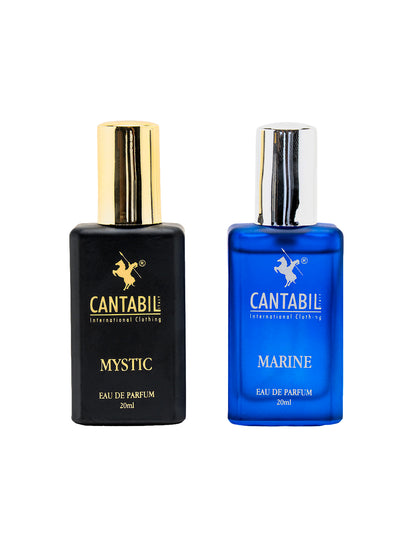 Luxury Long Lasting Mystic & Marine Perfume for Men & Women | 2x20ml with Lemon, Jasmine & Musk | Eau De Parfum