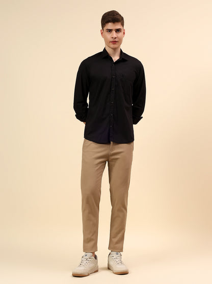 Shirt for Men | Breathable & Soft with Color Fastness Slim Fit Spread Collar Pure Cotton Fabric Solid Pattern