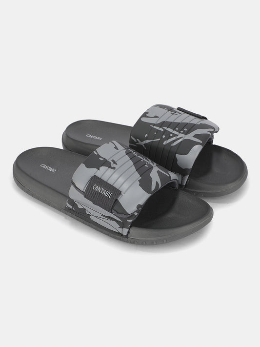 Men's Grey Colourblock Sliders